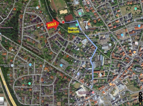 Anfahrt Bouleplatz